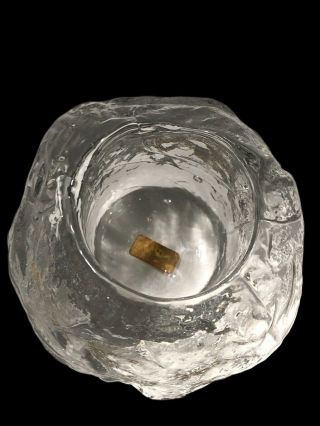 Kosta Boda Votive Snowball 3 " Candle Holder Clear Glass Ann Warff Swedish Sweden