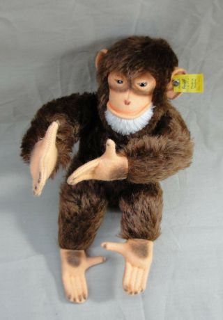 Vintage Steiff Jocko Jointed Monkey Chimpanzee Squeaker 0020/25 German Mohair