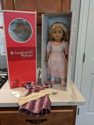 American Girl Retired Caroline With Holiday Gown And Accessories