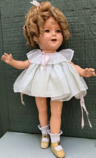 Composition Ideal Doll 13 " Shirley Temple All Baby Take A Bow 1930 