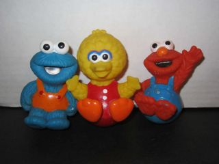 Jim Henson 1993 Sesame Street Weebles Wobble Roly Poly Elmo Big Bird Cookie Mons