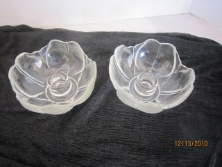 Vintage Anchor Hocking Glass Candlestick Holders Tapered Candles Set Of 2