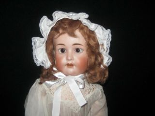 22 " Old Antique Doll With Jointed Body And Bisque Head - Marked Germany