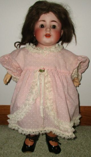 Antique Germany K & K Bisque Toy Head Doll Cloth & Leather Body Sleep Eyes Teeth 2