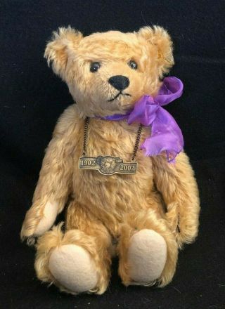 Limited Edition Steiff Teddy Bear 1902 - 2002 Growler Button Danbury