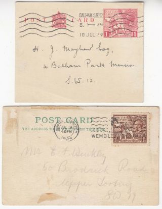 1924 British Empire Exhibition 1d Printed Card,  1 1/2d On Plain Post Card