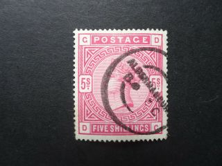 Gb Queen Victoria 5/ - Five Shilling Stamp Dated 1883 Sg 180 (rose)