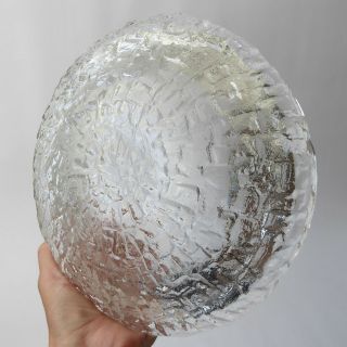 2.  5kg Scandinavian art glass ashtray/bowl/dish.  iittala style.  Crystal textured 2
