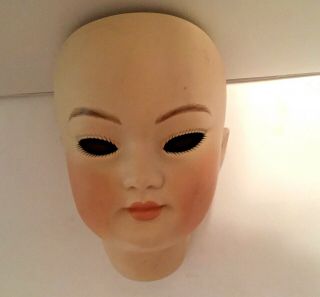 Antique German Bisque Simon Halbig Rare Asian Mold 1129 Doll Head For 24” Doll 2