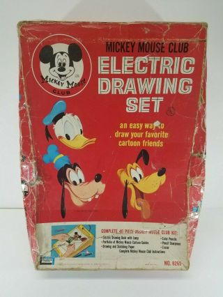Mickey Mouse Club Electric Drawing Set No.  8265 - Disney - Vintage Lakeside Toys