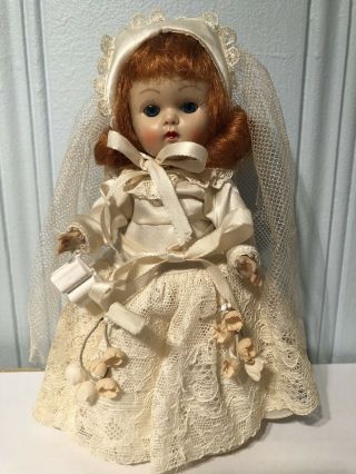 Vogue Ginny 1952 Candy Dandy Strung Transitional PL Doll Bride Dress 55 3