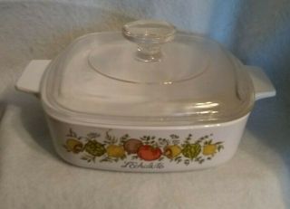 Corning Ware Pyrex Spice Of Life 1 Quart Square Casserole Dish With Lid