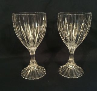 2 Mikasa Crystal Park Lane 6 3/8 " Wine Goblet Glasses