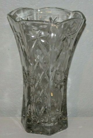 6lb Lead Crystal Cut Glass Vase Large Heavy 10 " Tall