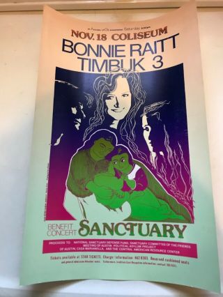 Bonnie Raitt Timbuk 3 Austin Poster 1989 11x17