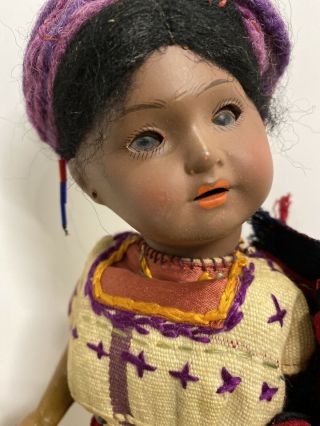 Vintage Heubach Koppelsdorf Black Bisque Head Doll 458 - 5/0 Native Dress 2