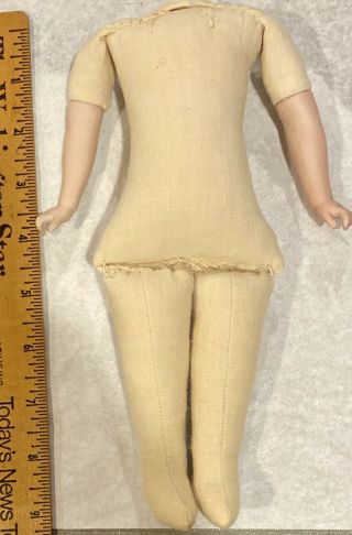 Antique German Cloth Doll Body W/bisque Hands