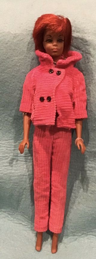 Vintage 1966 Mattel Barbie Doll Julia African American Twist &turn Red Hair