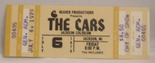 The Cars (ric Ocasek / Benjamin Orr) - Vintage 1979 Whole Concert Ticket