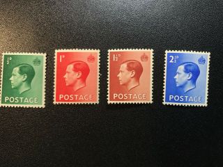 Gb Greart Britain 1936 King Edward Viii Sg 457 - 460 Complete Set Stamps Mnh
