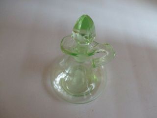 Vintage Green Uranium Vaseline Glass Cruet Bottle -