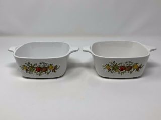 Set Of 2 Corning Ware Spice Of Life Individual Casserole Dishes P - 43 - B 2 3/4 Cup