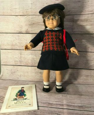 Molly American Girl Doll Pleasant Company Version Euc Meet Outfit & Book