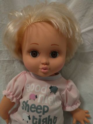 Baby Face Doll Galoob 4 So Loving Laura Lgti 1990 Sheep Pajamas Brown Eyes