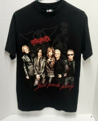 Aerosmith 2001 N.  America " Just Push Play " Tour Tshirt - Adult Size Med Euc