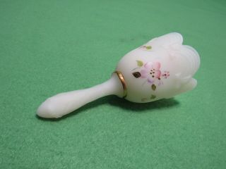 Vintage Fenton Custard Glass Bell Hand Painted By S.  Stephens