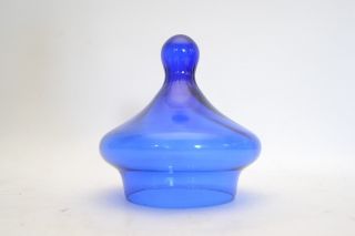 Vintage Empoli Italian Art Glass Apothecary /bon Bon Jar Replacement Lid Blue
