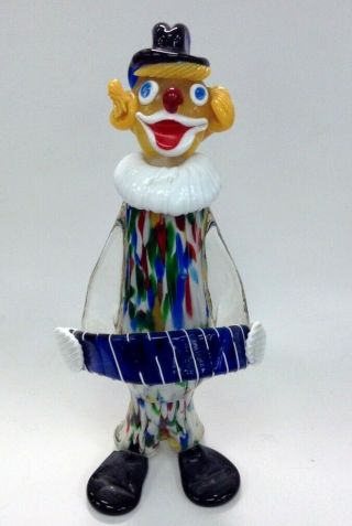 Murano Style Hand Made Art Glass Clown Figurine 13.  2 " 33cm Tall - Possibly Murano