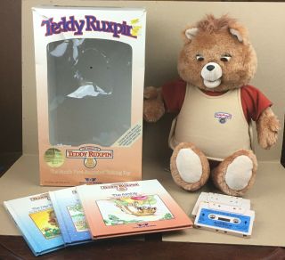 Vintage 1985 Teddy Ruxpin World Of Wonder Bear W/box,  3 Books And 3 Tapes