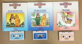 Vintage 1985 TEDDY RUXPIN World Of Wonder Bear w/Box,  3 Books and 3 Tapes 3