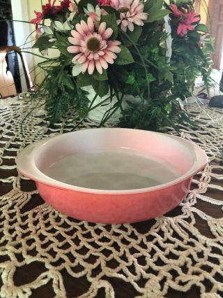 Vtg Pyrex Glass Flamingo 8” Pink Round Cake Pan / Casserole Dish 221 2