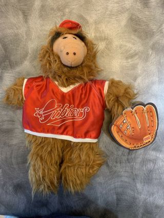 Vintage Alf Plush Hand Puppet Toy 1988 Orbiters Baseball Team Burger King