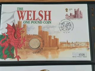 The Welsh £1 One Pound Dragon Coin Coin First Day Cover 2