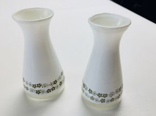 Corelle Spring Blossom Crazy Daisy Green Salt Pepper Shaker Vase Missing Inserts