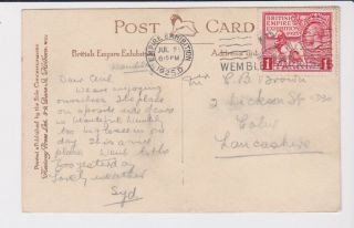 Gb Stamps 1925 Empire Exhibition Wembley Slogan Postcard Postal History