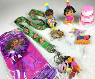 9 Piece Dora The Explorer Action Figures Cake Topper Kids Birthday Decorations