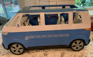 Vintage 2002 Mattel Barbie Blue Vw Volkswagon Bus/van/camper Horn Rare