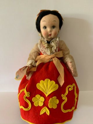 Vintage Lenci 11 " Felt Doll Collectible Very Rare Piana Dei Graci Sicila