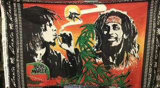 Bob Marley Rasta Marijuana Leaf Flag/banner (pre - Owned) (below)
