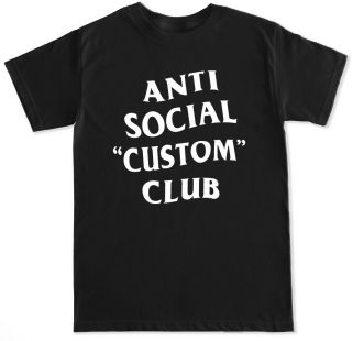 Customize Anti Social Club Text - Custom Personalized Mens T Shirt