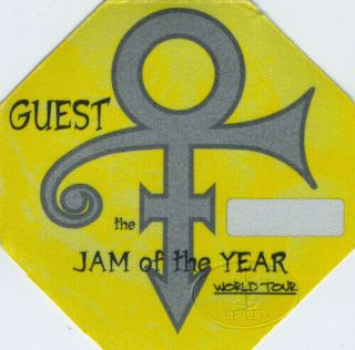 Prince 1996 Jam Of The Year Backstage Pass Yellow