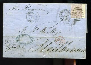 Gb 1860 6d Rate Cover To France
