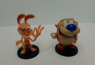 Rare 2018 Ren And Stimpy 2 " Action Figures Set Loose Cartoon Nickelodeon Viacom