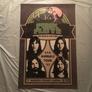 Retro Cool Pink Floyd Poster - U.  S.  A.  Animals Tour 