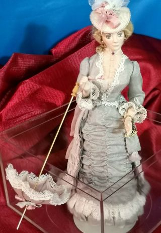Ooak 1878 Victorian Dollhouse Lady Doll - Igma Artist Signed Cheryl A Vilbert