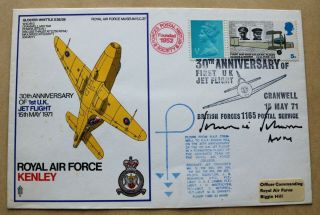 Raf Kenley 1971 Cover Signed By Ww2 Pilot Air Vice Marshall Johnnie Johnson